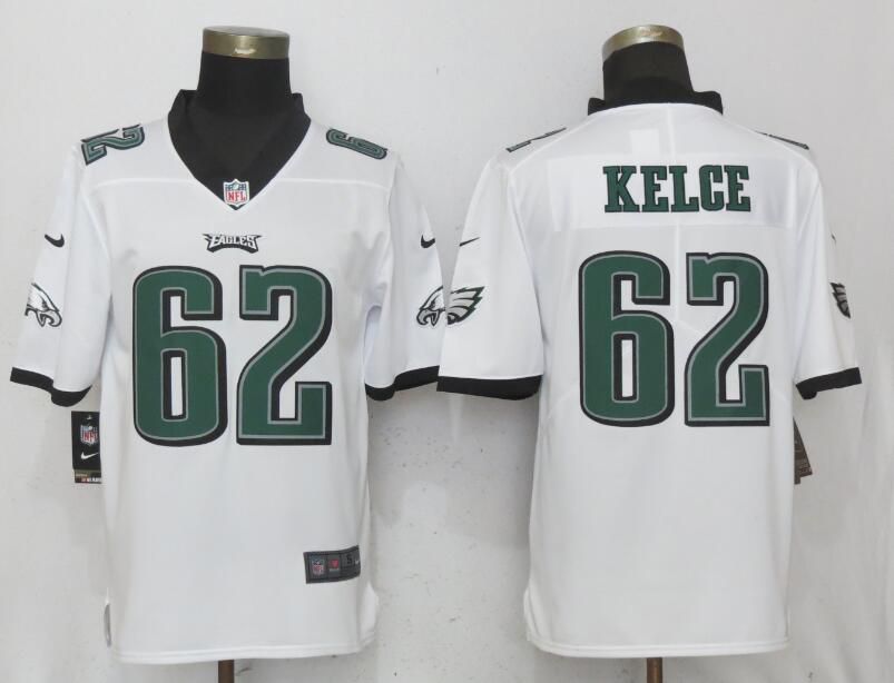 Men Philadelphia Eagles #62 Kelce White Vapor Untouchable Limited Nike NFL Jerseys
